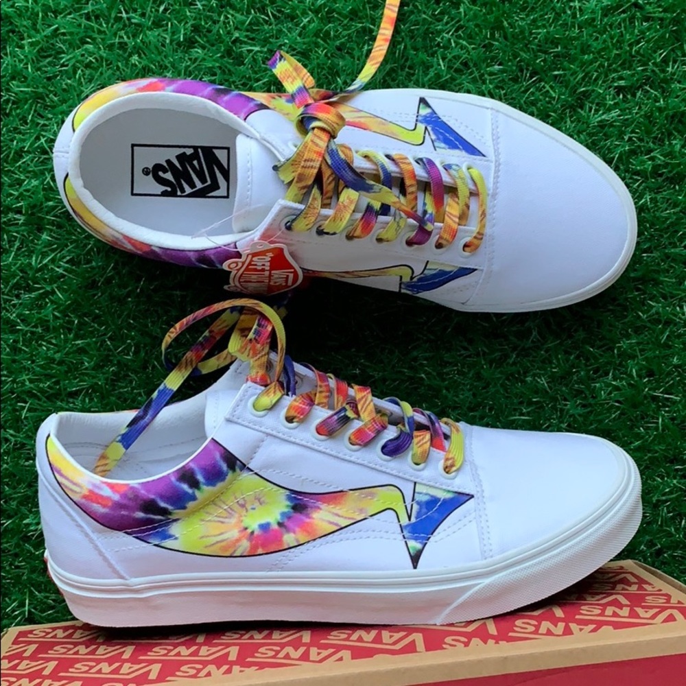 VANS OLD SKOOL WARP TRUE WHITE/TIE DYE WMNS - Picture 11 of 16